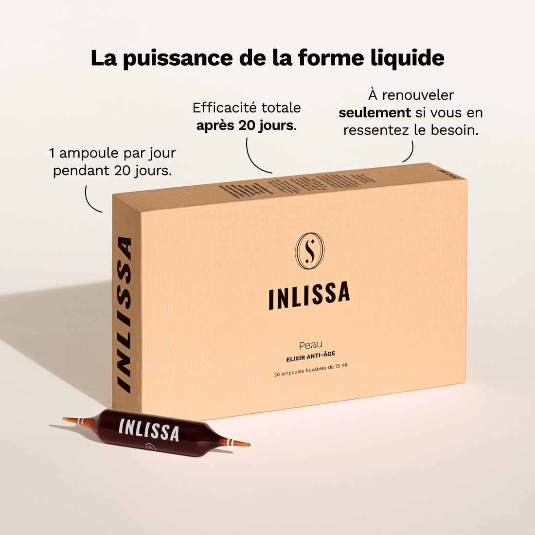 Boite de 20 ampoules complément alimentaire INLISSA - Complément alimentaire - Elixir Anti-âge