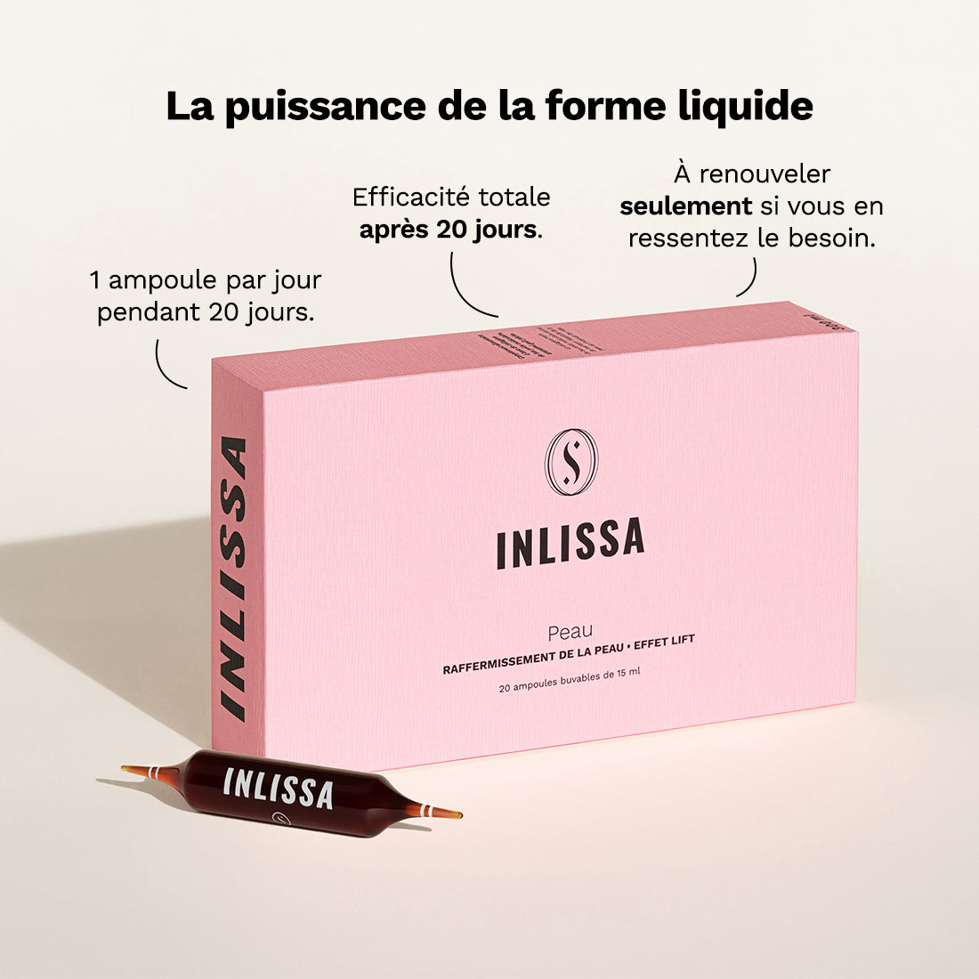 Boite de 20 ampoules complément alimentaire INLISSA - Complément alimentaire - Raffermissement de la peau